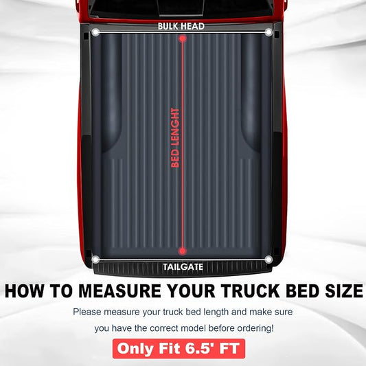 MOSTPLUS 6.5FT Quad 4-Fold Soft Fold Truck Bed Tonneau Cover Compatible for 2009-2014 Ford F150 F-150 Styleside Fourth Fold (Excl Raptor Series) Without Utility Track System 78Inch
