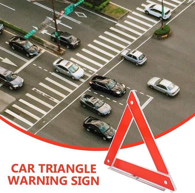 GARVALON Warning Triangle Reflective Safety Sign Kit for Roadside Emergencies Emergency Triangle for Vehicles High Visibility Road Reflectors