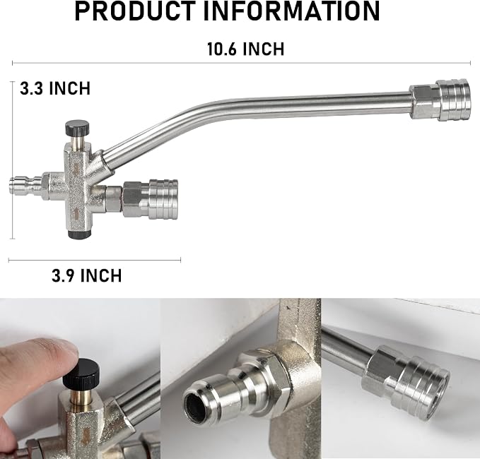 Hourleey Foam Cannon Dual-Connector Accessory, Pressure Washer Double Tip Attachment for Soap Cannon with 5 Power Washer Sprayer Nozzles, 1/4" Quick Connect, 4000 PSI