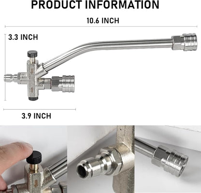 Hourleey Foam Cannon Dual-Connector Accessory, Pressure Washer Double Tip Attachment for Soap Cannon with 5 Power Washer Sprayer Nozzles, 1/4" Quick Connect, 4000 PSI