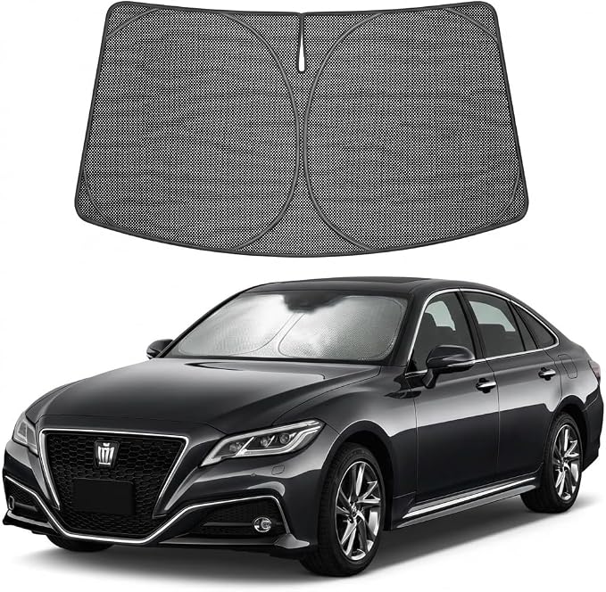 Proadsy Windshield Sun Shade Custom Fit Toyota Crown 2023-2026 Ice Crystal Black Front Window Sunshade UV and Heat Blocker Foldable Visor Keeps Car Cooler for Summer Parking and Daily Use