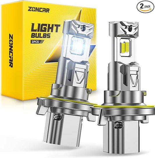 H13 Light Bulbs, 8X Ultra Brightness h13/9008 Lights, 6500K Cool White Bulbs, Real 1:1 Mini Size Plug and Play, IP68 Waterproof, Pack of 2