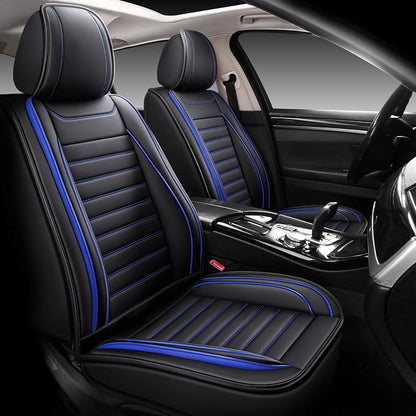 MINGBRON Leather Car Seat Covers Full Set, Universal Faux Leather Car Seat Covers 5 Seats, Automotive Seat Covers for Most Sedans SUVs Trucks, Front and Rear Seat Covers