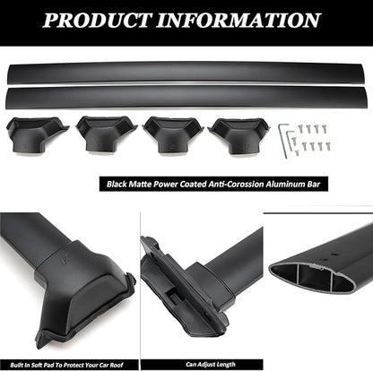 220lbs Roof Racks Cross Bars, Compatible with Honda CRV CR-V 2023 2024 2025 (Only for Side Rails), Heavy Duty Aluminum Roof Rails Crossbars Rooftop Luggage Racks Carrier Snowboard Skiboard Black