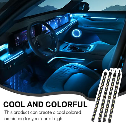 Car LED Strip Light, 12V 48 LED Interior Atmosphere Lights Under Dash Ambient Night Light, Universal Auto Interior Decorative Lamp with USB Port, Truck SUV Car Accessories (Ice Blue, USB)