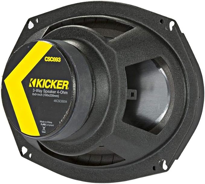 Kicker CS Series 150 Watt 6 x 9 Inch Car Audio Coaxial Speaker Pair, Black