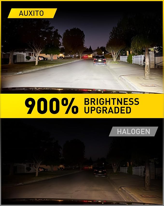AUXITO H11/H8/H16 LED HeadIight Bulbs Fog Bulbs 40,000LM Per Set, 6500K Cool White, Plug & Play, CAN Bus Ready, 2 Pack