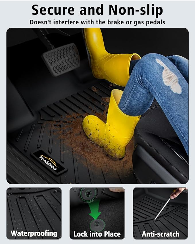 Floor Mats & Cargo Liner Custom Fit for Kia Forte 2019-2024 Sedan, S | EX | FE | LX | LXS | GT | GT-Line All Weather TPE Rubber Floor Liners Full Set Automotive Mat for Kia Forte Accessories