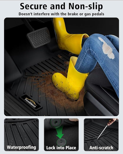 Floor Mats & Cargo Liner Custom Fit for Kia Forte 2019-2024 Sedan, S | EX | FE | LX | LXS | GT | GT-Line All Weather TPE Rubber Floor Liners Full Set Automotive Mat for Kia Forte Accessories