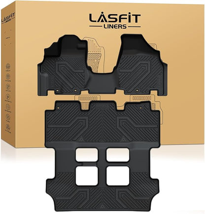 LASFIT Floor Mats for Honda Odyssey 2011-2017 (Fit 7& 8 Seaters) Mini Passenger Van, All Weather Custom Fit TPE Car Floor Liners, 1st & 2nd & 3rd Row, Black (EX-L/EX/Touring/Touring Elite/SE/LX)