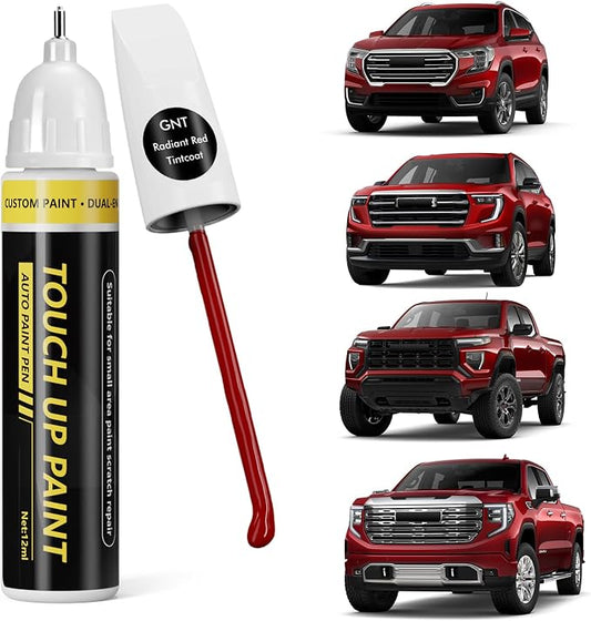 (Radiant Red Tintcoat (GNT) Car Touch Up Paint for GMC, Car Paint Scratch Repair Kit, Quick & Easy Solution, 2 in 1 Scratch Remover Pen with Color-Matched