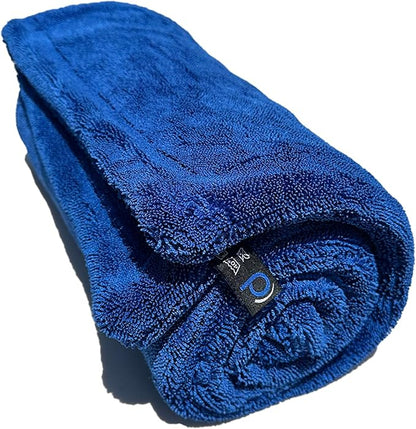 Dialed Drying Towel 1600 GSM, Premium 70/30 Blend Microfiber for Drying Cars, Trucks, SUVs. Professional Grade, Safe for Detailing + Lint Free. 24"" x 36"", Marina Blue, X-Large