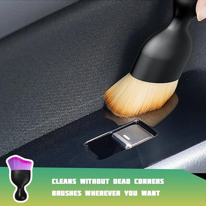 Car Interior Detailing Brush, Curved Soft Bristles Vehicle Removal Dust Collectors, Scratch-Free Automotive Cleaning Tool Accessories, Universal for Truck SUV Sedan (Gradient Purple)