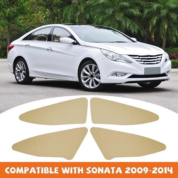 RUIANTE 4pcs Door Panel Cover Trim Replacement Compatible for Sonata 2009-2014 Car Interior Accessories (Beige)