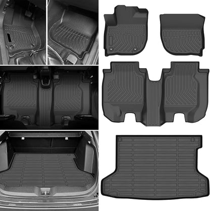 Floor Mats & Cargo Liner for Honda HR-V 2016-2022 (Only AWD Models) Custom Fit TPE Car Mats Accessories for HRV All Weather Protection Waterproof Anti-Slip Liners 1st & 2nd & Trunk Mat