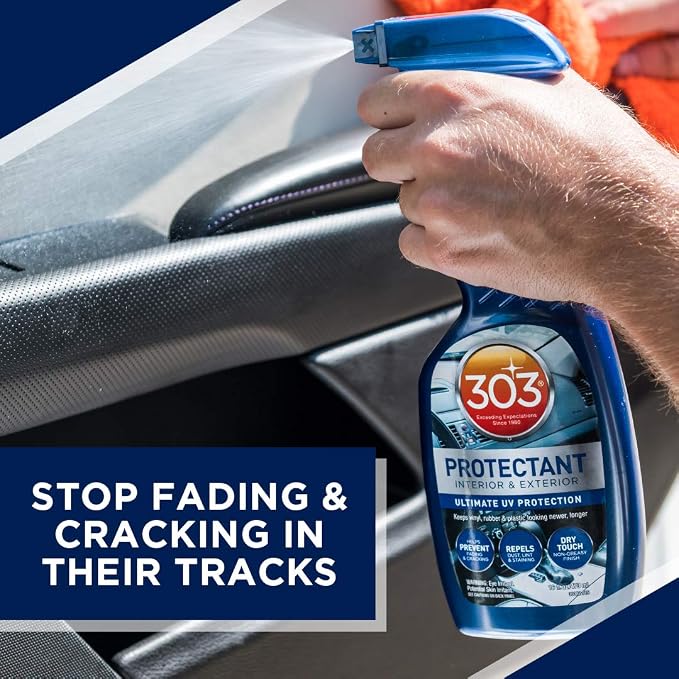 303 Products Automotive Protectant Spray Helps Prevent Fading & Cracking Repels Dust Lint & Staining, Best UV Protection & Restores Lost Color, Exterior & Interior Car Cleaning Supplies 16oz 6 Pack