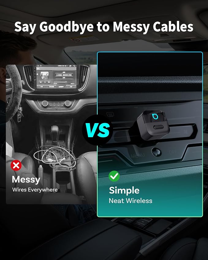 OTTOCAST Mini Pico (2026 Version) Wireless 2-in-1 CarPlay & Android Auto Adapter, Plug & Play Dongle for iPhone & Android, Auto Connect, One-Tap Disconnect,Wi-Fi 6 & Bluetooth 5.4 for Low-Latency