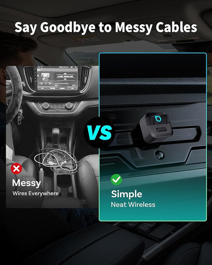 OTTOCAST Mini Pico (2026 Version) Wireless 2-in-1 CarPlay & Android Auto Adapter, Plug & Play Dongle for iPhone & Android, Auto Connect, One-Tap Disconnect,Wi-Fi 6 & Bluetooth 5.4 for Low-Latency