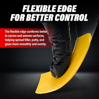 LAUCO Auto Body Filler Spreaders (100 Pieces) - Yellow Reusable Plastic Spreader for Automotive Fillers, Putties, Glazes, Caulks and Paint - Easy Application (100, 4")