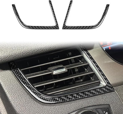 Premium Carbon Fiber Fit for Ford Edge 2011-2014 2012 2013 SEL/Limited/SE/Sport Accessories Car Front Row Both Sides Air Vent AC Vent Outlet Cover Interior Trim Sticker Decal Black 2PCS