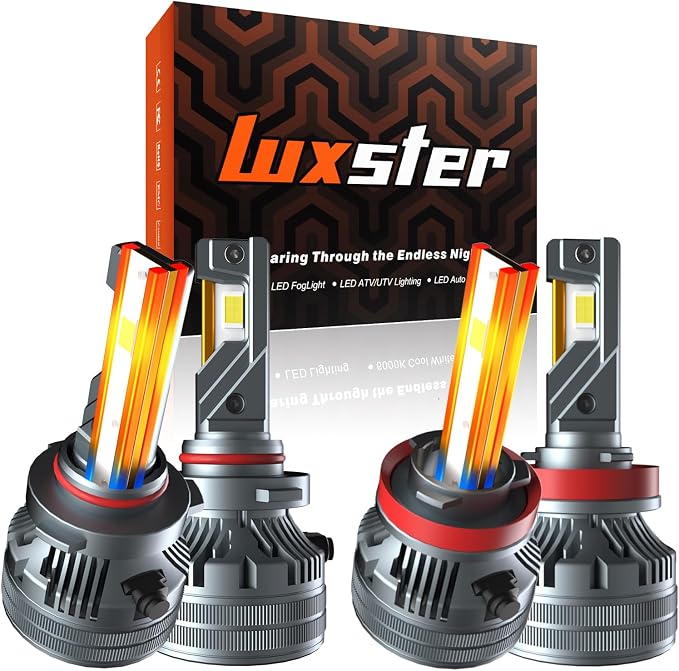 LUXSTER Punisher 120,000LM H11 9005 LED Bulbs Combo, Ultra-Bright TalonLED Chips, Easy Plug-N-Play Installation, 6000K Pure White, IP68 Waterproof, Pack of 4