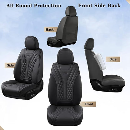 Coverado Car Seat Covers, Car Seat Covers Front Seats, 2-Pack Front Seat Cover, Nappa Leather Waterproof Seat Covers, Car Seat Protectors, Automotive Seat Covers Universal Fit for Most Vehicles