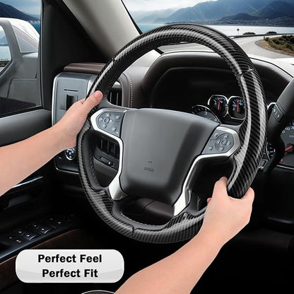 Steering Wheel Cover for Chevy Silverado 1500 2014-2018/2500 2500HD 3500 3500HD 2015-2019/ 4500HD 5500HD 6500HD 2019-2024/ Suburban Tahoe 2015-2020/ Traverse 2018-2023 Chevrolet