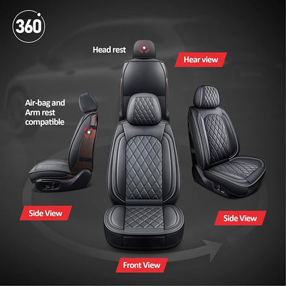 MIROZO Front Seat Covers for Car, Car Seat Covers Black Car Seat Protectors Waterproof Automotive Seat Covers Vehicle Cushion Cover Breathable Fit for Most Sedan, Truck and SUV (Black,2PCS)