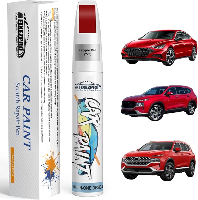 Y2E Calypso Red Touch Up Paint for Hyundai, Exact Color Match Car Paint Scratch Repair Remover Pen Kit Quick & Easy Fix Vehicle Chips and Automotive Nicks Scuff