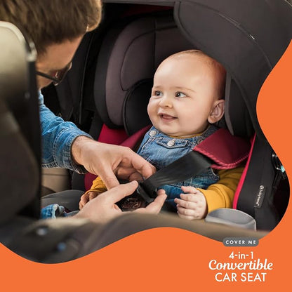 Baby Trend Cover Me 4-in-1 Car Seat Convertible Infant Toddler Rotating Safety Seat with Adjustable/Removable Canopy and 2 Cup Holders, Stormy Gray