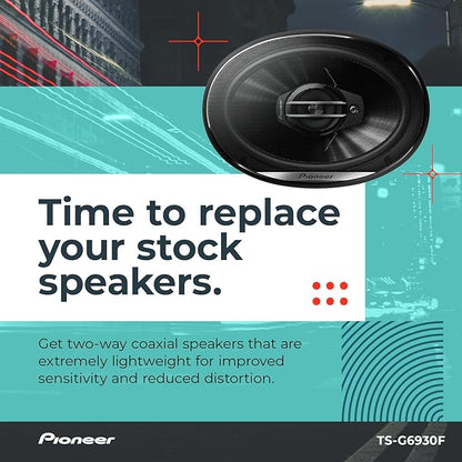 PIONEER G-Series TS-G6930F 6” x 9” 3-Way Speakers (Pair) – 400W Max, Balanced Sound + Smooth Treble, Great Stock Replacement, High-Efficiency Speaker Designed for OEM Power