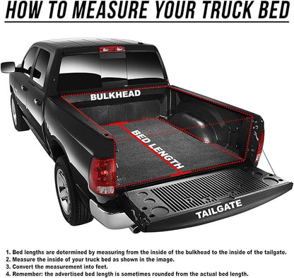 DNA MOTORING Truck Bed Soft Tri-Fold Adjustable Tonneau Cover Compatible with 94-10 Dodge Ram 1500 2500 3500 / 11-18 Ram 1500 2500 3500, TTC-TRISOFT-022