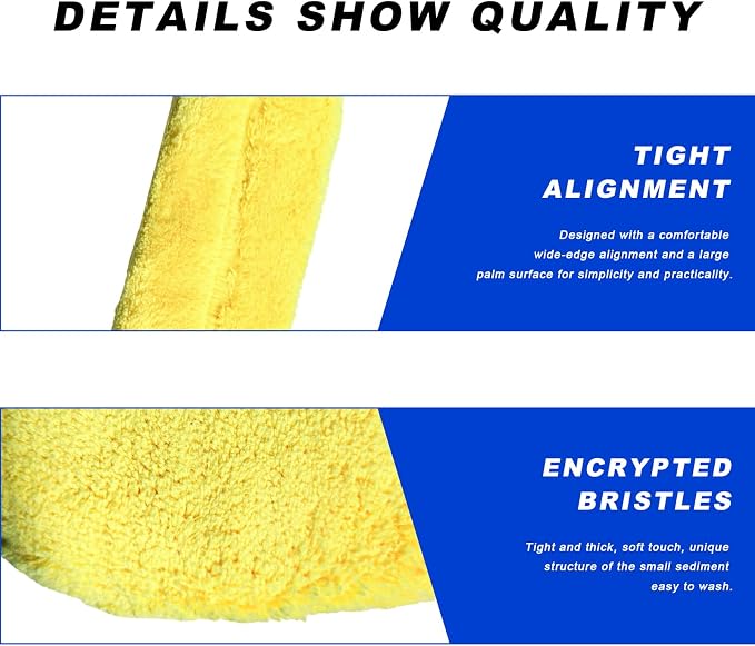 Car Wash Sponge, Large Microfiber Applicator Pad Non-Scratch Detailing Foam, Extra Absorbent Cleaning Sponge Universal Washing Supplies for Cars Trucks Motorcycles (Yellow)