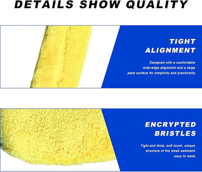 Car Wash Sponge, Large Microfiber Applicator Pad Non-Scratch Detailing Foam, Extra Absorbent Cleaning Sponge Universal Washing Supplies for Cars Trucks Motorcycles (Yellow)