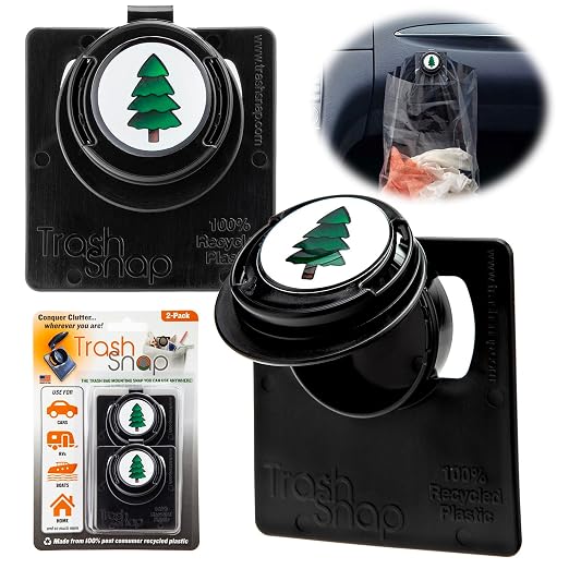Reusable Bag Holders for Trash & Recycling | Eco-Friendly, Adhesive Clip System for Car, RV, Home, Travel, Boat | Recycled Plastic Tree Hugger - 2 Pack