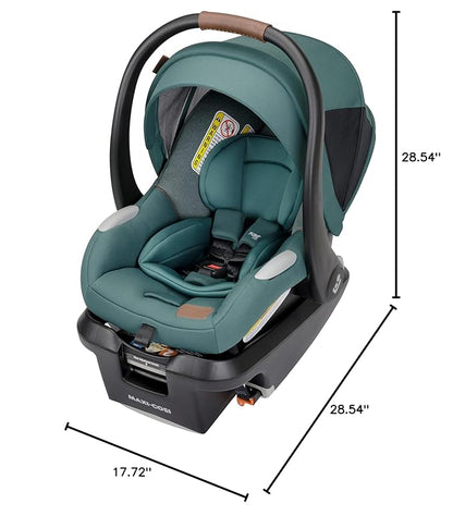 Maxi-Cosi Mico Luxe+ Baby Car Seat: Infant Car Seat with Base and Versatile Baby Carrier Seat Functionality, Essential Green