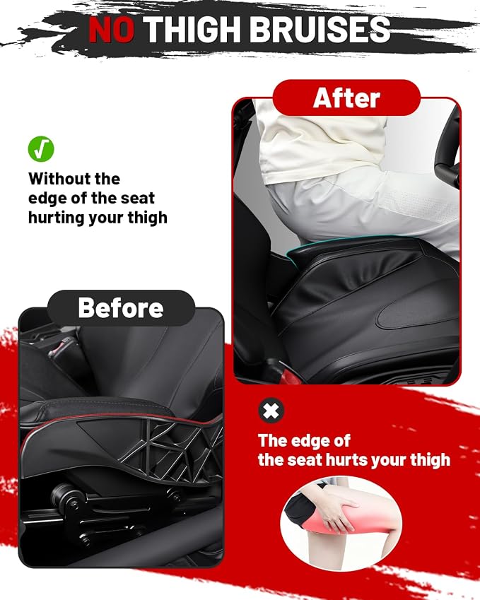 StarknightMT Seat Side Pads Compatible with Can-Am Maverick X3 / MAX/R 2017-2025, PU Foam Cushion Assembly for Thigh Support & Comfort, UTV Accessories (Black)