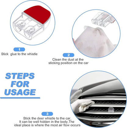 BBTO 8 Pieces Deer Whistles for Car with Adhesive Tapes Deer Horns Alerts Warning Devices and Extra 20 Pieces Adhesive Tapes for Car Truck Auto and Vehicles (Transparent)