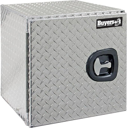 Buyers Products 1702225 Underbody Truck Tool Box with Barn Doors, 24x24x24 Inch, Diamond Tread Aluminum, Made in USA, Compression Latch, Weather Resistant, Toolbox for Flatbeds, Trailers & Work Trucks