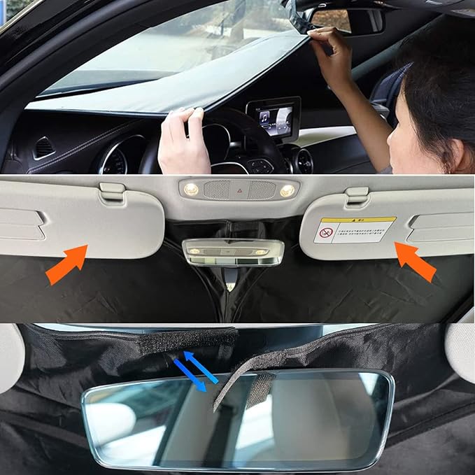 Custom Fit Windshield Sunshade for 4Runner 2010-2025 | 5th Gen SUV Sun Shield | Max UV Blocking & Heat Reduction | Foldable Sunshade for SR5, Trail, Limited Trims | Easy to Install