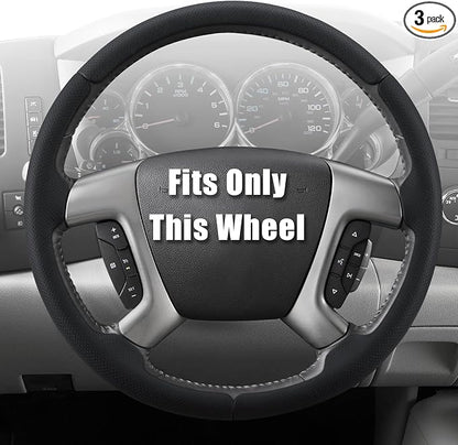 Aimato Customized Steering Wheel Cover for Chevy Silverado 1500 2007-2013/GMC Sierra 2007-2013/2500 3500 Suburban Tahoe Yukon 2007-2014/Traverse 2009-2017/GMC Sierra 2500 3500 2008-2014