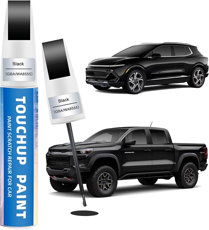 Black(GBA/WA8555) Touch Up Paint Compatible with Chevy 2-in-1 Car Scratch Repair Pen for Rock Chips, Door Scratches & Paint Nicks Exact Color Match Quick Dry DIY Fix for Silverado Silverado Equinox