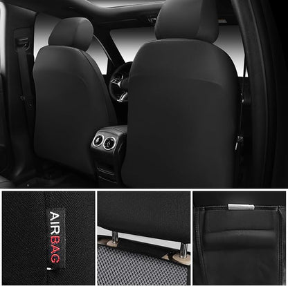 CAR PASS Air Mesh Car Seat Covers Front Seats Only, Universal Seat Covers for Car Fit SUV,Vans,Sedan,Trucks, Breathable Automotive Interior Seat Covers Airbag Compatible (Black Charcoal Gray)