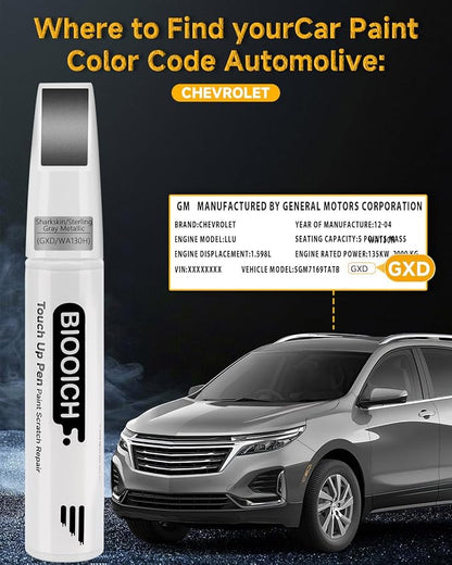 Touch Up Paint Pen Exact Color Match Car Chip and Scratch Repair (for Chevrolet, Sharkskin(GXD/WA130H))