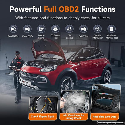 2026 FOXWELL NT624 Elite OBD2 Scanner Upgraded from NT614Elite & NT604Elite Code Reader, All-System OBD2 Scan Tool, 8 Advanced Reset Functions, AutoVIN, Live Data, Lifetime WiFi Free Updates