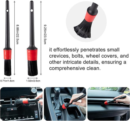 4 Pack Car Wash Brush Wheel Cleaning Woolies Brush Detailing Brush and Stiff Tire Brush Tires Wheel Brushes for Cleaning Wheels for Wheels, Rims, Carpet, Truck, SUV, Moto, RV, Motorcycle