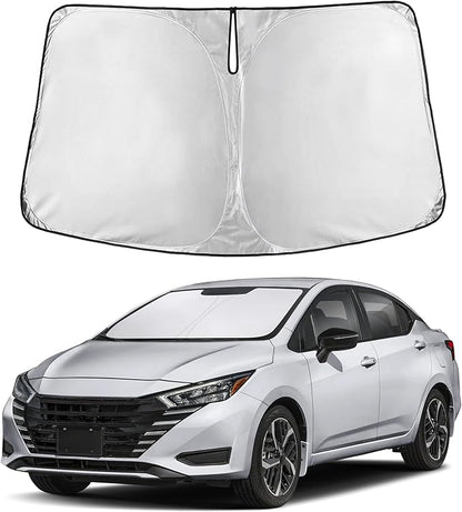 EcoNour Windshield Sunshade Compatible for Nissan Versa 2020-2023 2024 2025, Sun Visor for Front Windshield & Window Sun Shade Cover, UV Heat Blocker & Protector, Car Accessories