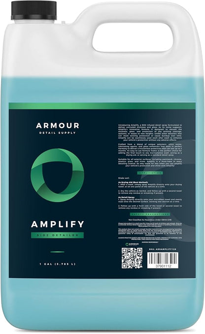 Armour Detail Supply - Amplify Ceramic Detailer: Quick & Easy Gloss Enhancement | Streak-Free, Hydrophobic Formula | Safe on All Vehicles | 128oz