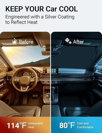Proadsy Windshield Sun Shade for Honda CRV 2023 2024 2025 2026 4-Layer Foldable Front Sunshade Protector Sun Visor Blocks UV Rays Keep Car Cooler Accessories