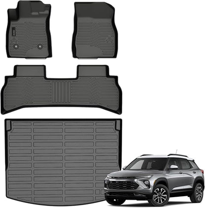 Auxko All Weather Floor Mats Cargo Mat Fit for Chevrolet Chevy Trailblazer FWD 2026 2025 2024 2023 2022 2021 TPE Floor Liner Trunk Mat Trailblazer Accessories All Season Odorless Anti-Slip Black